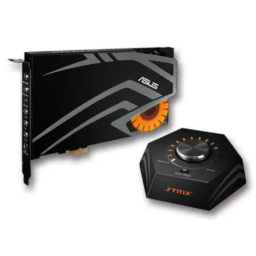 Asus STRIX RAID DLX Gaming Soundcard, PCIe, 7.1, Audiophile-Grade DAC, 124dB SNR, Raid Mode & Control Box - X-Case