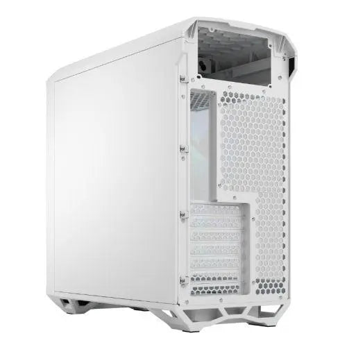 Fractal Design Torrent Compact (White TG RGB) Gaming Case w/ Clear Glass Window, E-ATX, 2 RGB Fans, Fan Hub, RGB Strip on PSU Shroud, Front Grille, USB-C - X-Case