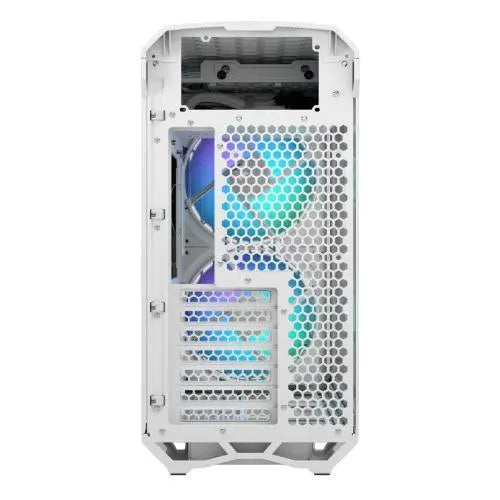 Fractal Design Torrent Compact (White TG RGB) Gaming Case w/ Clear Glass Window, E-ATX, 2 RGB Fans, Fan Hub, RGB Strip on PSU Shroud, Front Grille, USB-C - X-Case