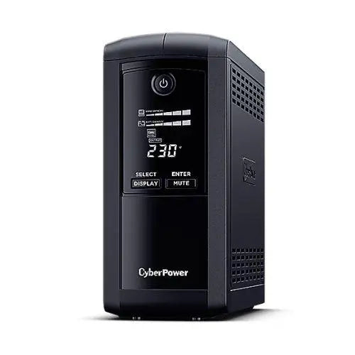 CyberPower Value Pro 700VA Line Interactive Tower UPS, 390W, LCD Display, 6x IEC, AVR Energy Saving, 1Gbps Ethernet - X-Case