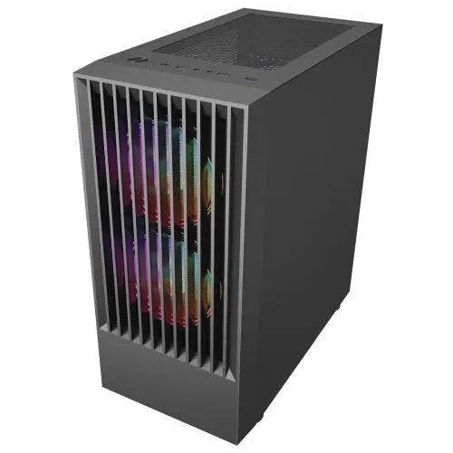 Spire Slammer Gaming Case w/ Glass Window, Micro ATX, Mesh Front, 3 ARGB Fans, LED Control Button, 240mm Radiator Support - X-Case