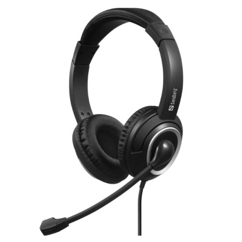 Sandberg (126-47) Chat Headset with Boom Mic, USB-C, 40mm Drivers,  In-Line Controls, 5 Year Warranty-1