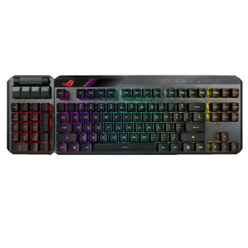 Asus ROG CLAYMORE II RGB Mechanical Gaming Keyboard w/ PBT Keycaps, Wired/Wireless, RX Red Mechanical Switches, Fully Programmable Keys, Detachable Numpad & Wrist Rest *US LAYOUT*-1