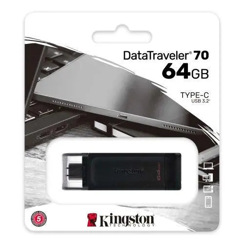 Kingston 64GB USB 3.2 Gen1 Type-C Memory Pen, DataTraveler 70, Cap - X-Case
