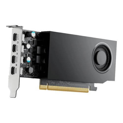 PNY RTXA1000 Professional Graphics Card, 8GB DDR6, 4 miniDP 1.4, 2304 CUDA Cores, Low Profile (Bracket Included), OEM (Brown Box)-0