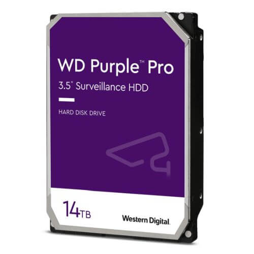 WD 3.5", 14TB, SATA3, Purple Pro Surveillance Hard Drive, 7200RPM, 512MB Cache, OEM-0