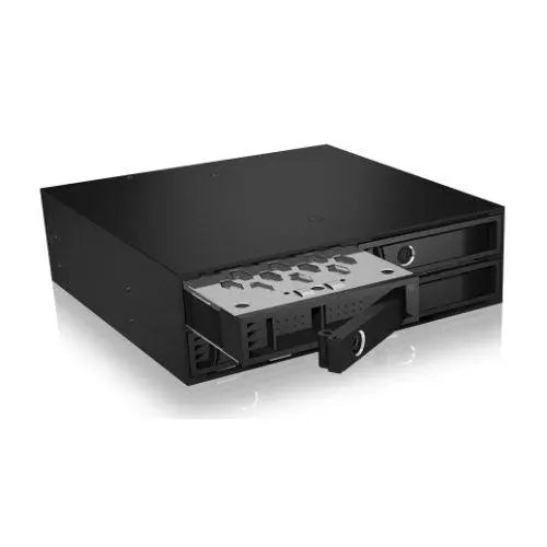 Icy Box Drive Caddy, Fits 4 x 2.5" SATA/SAS/HDD/SSD into 5.25" Bay, 2 Fans, Locks - X-Case