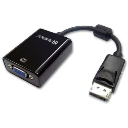 Sandberg DisplayPort Male to VGA Female Converter Cable, 20cm, Black, 5 Year Warranty - X-Case