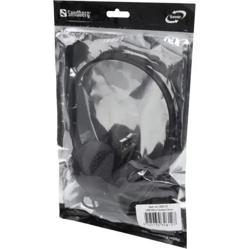 Sandberg USB Office Headset with Boom Mic, 30mm Drivers, In-Line Controls, 5 Year Warranty - X-Case
