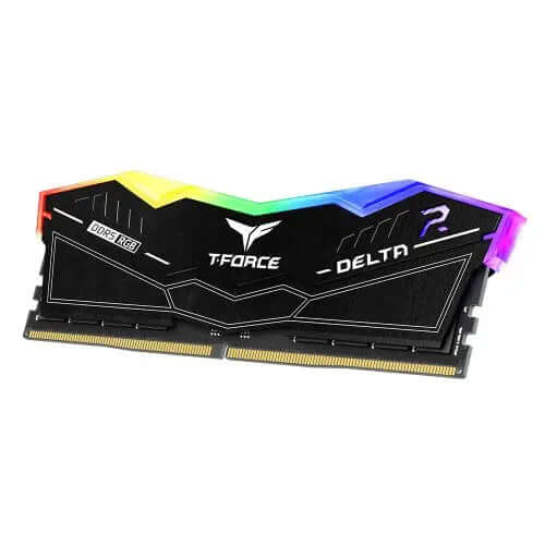 Team T-Force Delta RGB 32GB Kit (2 x 16GB), DDR5, 6000MHz (PC5-48000), CL38, ECC, XMP 3.0, PMIC, DIMM Memory, Black