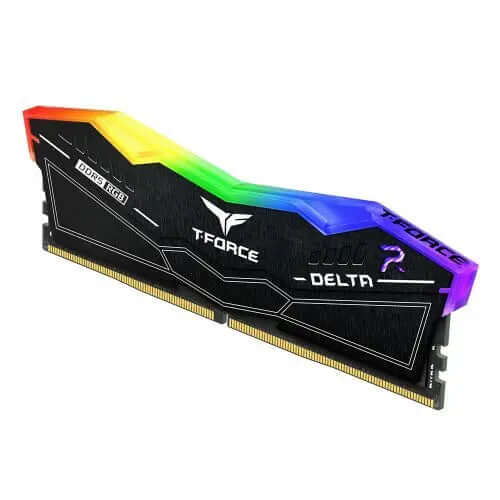 Team T-Force Delta RGB 32GB Kit (2 x 16GB), DDR5, 7200MHz (PC5-57600), CL34, ECC, XMP 3.0, PMIC, DIMM Memory, Black