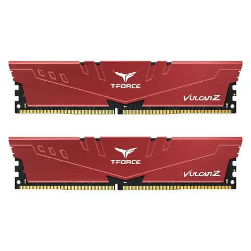Team T-Force Vulcan Z 16GB Kit (2 x 8GB), DDR4, 3200MHz (PC4-25600), CL16, XMP 2.0, DIMM Memory, Red