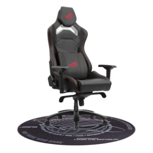 Asus ROG Chariot Core Gaming Chair, Steel Frame, PU Leather, Memory-Foam Lumbar, 4D Armrests, 145° Recline *FREE ROG Cosmic Polyester Floor Mat*-1