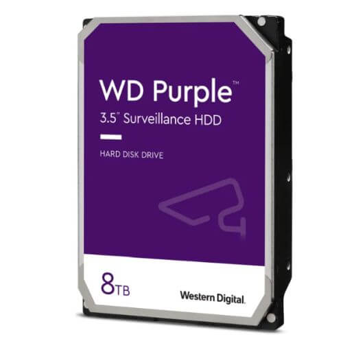WD 3.5", 8TB, SATA3, Purple Surveillance Hard Drive, 256MB Cache, OEM-0