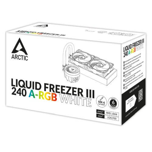 Arctic Liquid Freezer III A-RGB 240mm Liquid CPU Cooler, P12 PWM PST ARGB Fans & ARGB PWM Controlled Pump, White - X-Case