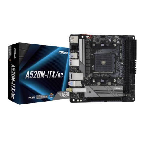 Asrock A520M-ITX/AC, AMD A520, AM4, Mini ITX, 2 DDR4, HDMI, DP, AC Wi-Fi, M.2 - X-Case.co.uk Ltd