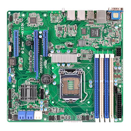 Asrock Rack E3C222D4U Server Board, Intel C222, 1150, Micro ATX, Dual GB LAN, IPMI LAN, Serial Port - X-Case