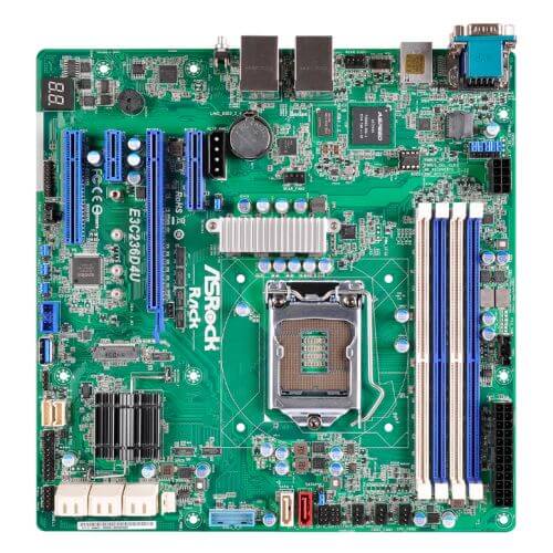 Asrock Rack E3C236D4U Server Board, Intel C236, 1151, Micro ATX, DDR4, Dual GB LAN, IPMI LAN, Serial Port - X-Case