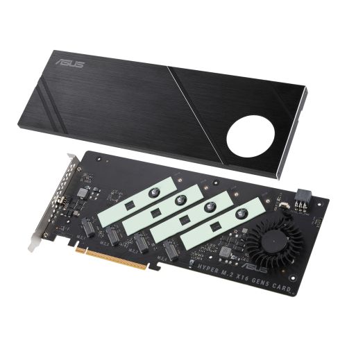 Asus Hyper M.2 x16 Gen5 Card (PCIe 5.0/4.0), Up to 4x NVMe M.2 Devices, 2242/2260/2280/22110 - X-Case.co.uk Ltd