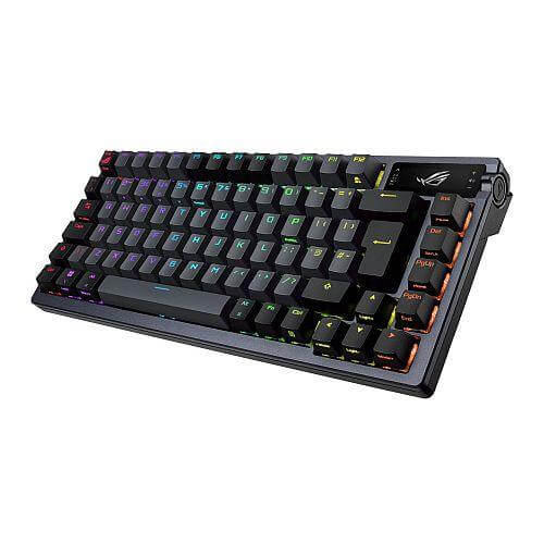 Asus ROG AZOTH Compact 75% Mechanical RGB Gaming Keyboard, Wireless/Btooth/USB, Hot-Swap ROG NX Red Switches, OLED Display, Control Knob, Mac Support - X-Case.co.uk Ltd