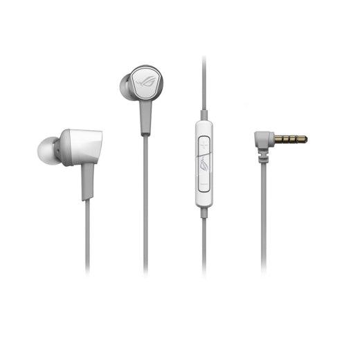 Asus ROG Cetra II Core Gaming In-Ear Earset, 3.5mm Jack, Inline Microphone, Liquid Silicone Rubber, Carry Case, Moonlight White - X-Case.co.uk Ltd