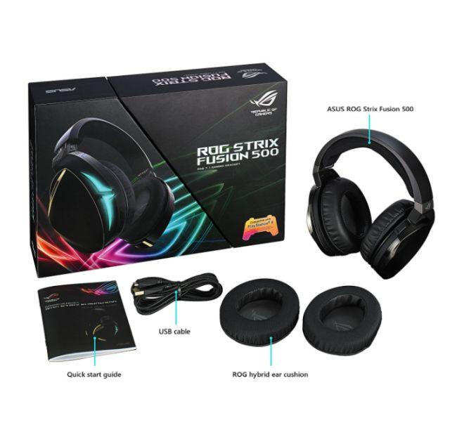 Asus ROG Strix Fusion 500 RGB Gaming Headset, 50mm Driver, 7.1 Surround Sound, Boom Mic, Aura Sync - X-Case.co.uk Ltd
