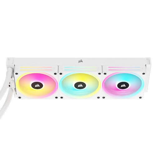 Corsair H150i iCUE LINK LCD 360mm RGB Liquid CPU Cooler, QX120 RGB Fans, Personalised LCD Screen, iCUE LINK Hub Included, White - X-Case.co.uk Ltd