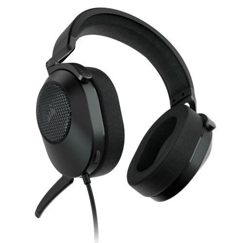 Corsair HS65 Surround Gaming Headset, 3.5mm Jack (USB Adapter), 7.1 Surround, Flip-To-Mute Mic, SoundID Customisation, Carbon - X-Case.co.uk Ltd