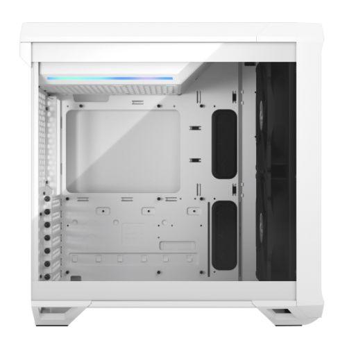 Fractal Design Torrent Compact (White TG) Gaming Case w/ Clear Glass Window, E-ATX, 2 Fans, Fan Hub, RGB Strip on PSU Shroud, Front Grille, USB-C - X-Case.co.uk Ltd