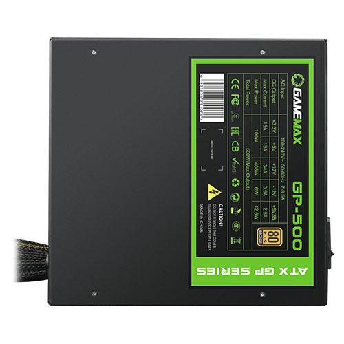 GameMax 500W GP500 PSU, Fully Wired, 14cm Silent Fan, 80+ Bronze, Black Mesh Cables, Power Lead Not Included - X-Case.co.uk Ltd