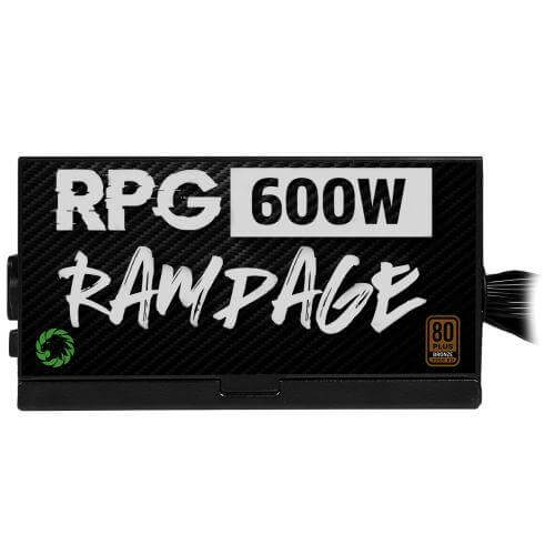 GameMax 600W RPG Rampage PSU, Full Wired, Ultra Silent Fan, 80+ Bronze, Flat Black Cables - X-Case.co.uk Ltd