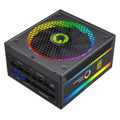 GameMax 850W Pro RGB PSU, Fully Modular, 14cm ARGB Fan, 80+ Gold, RGB Controller (25 Modes), Power Lead Not Included - X-Case.co.uk Ltd