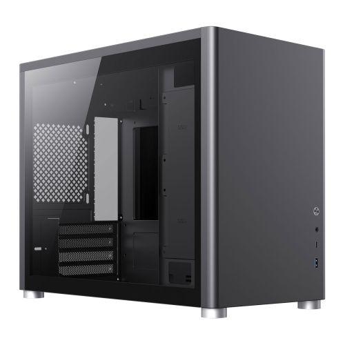 GameMax Spark Black Gaming Cube Case w/ 2x Tempered Glass Windows, Micro ATX, Vertical Airflow, No Fans inc., USB-C, 400mm GPU Support - X-Case