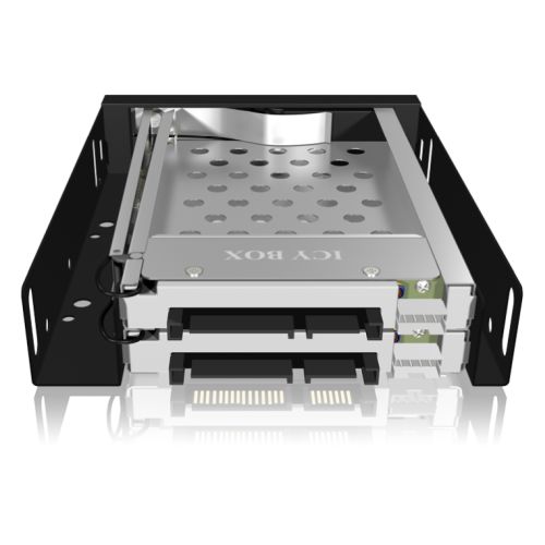 Icy Box (IB-2227STS) Mobile Rack for 2x HDD/SSD into 1x 3.5" Bay, Lockable, Hot Swap, LED Indicator - X-Case.co.uk Ltd