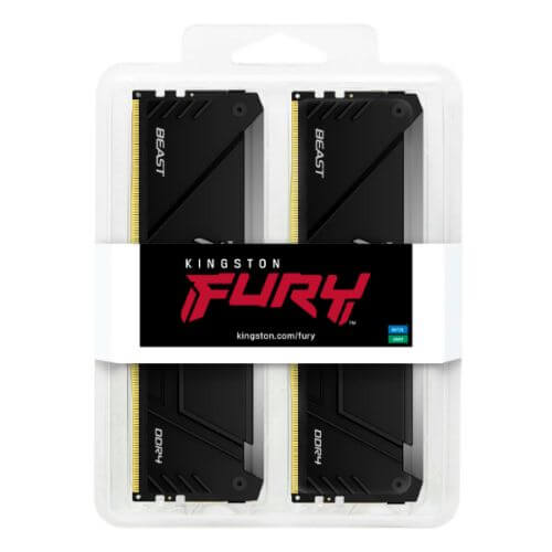 Kingston Fury Beast RGB 16GB Kit (2 x 8GB), DDR4, 3200MHz (PC4-25600), CL16, XMP, DIMM Memory - X-Case.co.uk Ltd