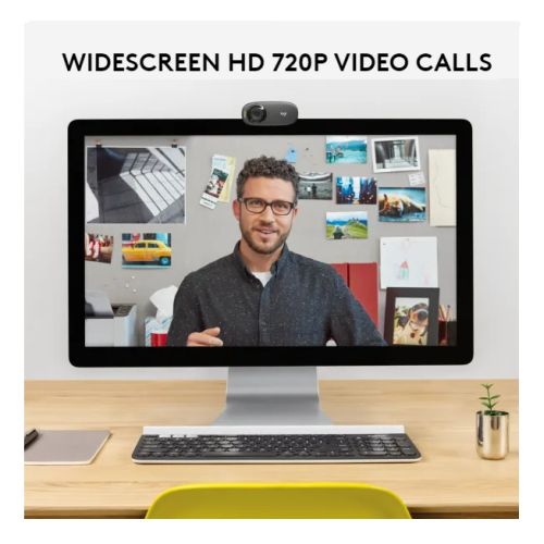 Logitech C310 HD Webcam, 1.2MP, 720p/30fps, Mic, Widescreen, Auto Light Correction, Mounting Clip - X-Case.co.uk Ltd