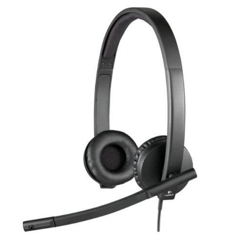 Logitech H570E Stereo Headset with Boom Mic, USB, In-Line Controls, Noise & Echo Cancellation, Leatherette Ear Pads - X-Case.co.uk Ltd