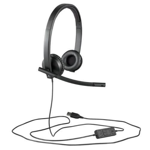Logitech H570E Stereo Headset with Boom Mic, USB, In-Line Controls, Noise & Echo Cancellation, Leatherette Ear Pads - X-Case.co.uk Ltd