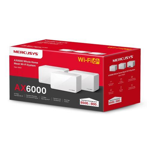 Mercusys (HALO H90X 3-Pack) AX6000 Dual Band Whole Home Mesh Wi-Fi 6 System, 2.5Gbps Multi-Gig Ports, OFDMA & MU-MIMO - X-Case.co.uk Ltd