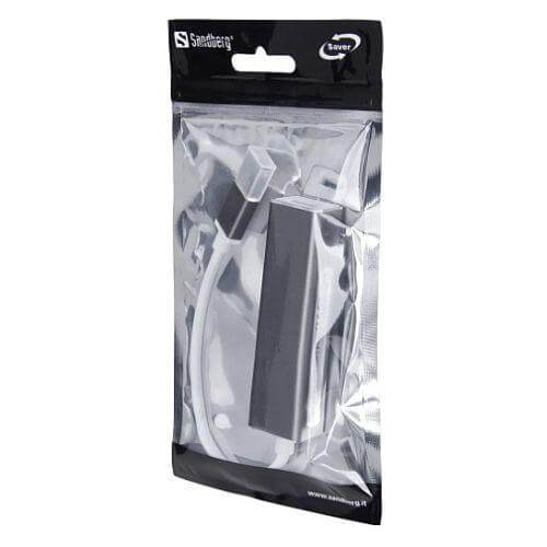Sandberg External 4-Port USB 3.0 Pocket Hub, 4x USB 3.0, Aluminium, USB Powered, 5 Year Warranty - X-Case.co.uk Ltd