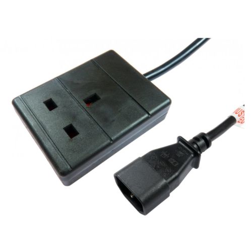 Spire IEC C14 to UK Mains Socket Power Cord, 0.5M, Black - X-Case