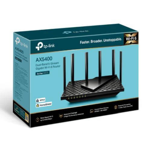 TP-LINK (Archer AX73) AX5400 (574+4804) Wireless Dual Band Gigabit Wi-Fi 6 Router, OFDMA, MU-MIMO, 4-Port, GB WAN, USB 3.0, Connect up to 200 devices - X-Case.co.uk Ltd