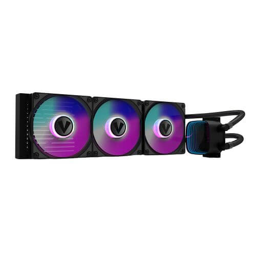 Vida Aquilo 360mm ARGB Liquid CPU Cooler, 3x ARGB PWM Fans, Infinity Mirror RGB Pump Head, Black - X-Case.co.uk Ltd