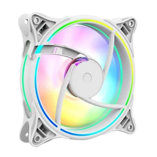 Vida Infinity01 12cm ARGB Dual Ring Case Fan, Hydraulic Bearing, Infinity Mirror Effect, 1200 RPM, White - X-Case.co.uk Ltd