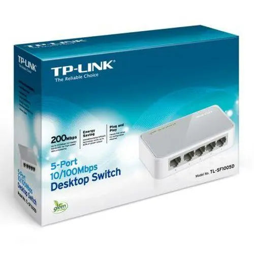 TP-LINK (TL-SF1005D V16) 5-Port 10/100Mbps Unmanaged Desktop Switch, Plastic Case - X-Case