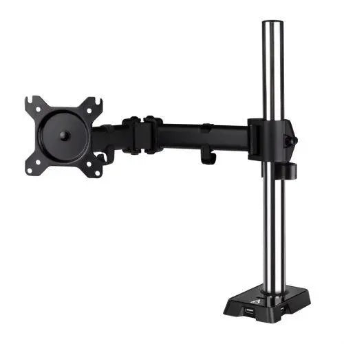 Arctic Z1 Gen 3 Single Monitor Arm with 4-Port USB 2.0 Hub, up to 43" Monitors / 49" Ultrawide, 180° Swivel, 360° Rotation - X-Case