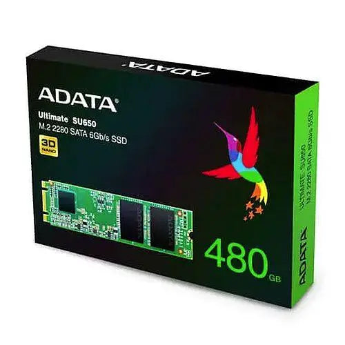 ADATA 480GB Ultimate SU650 M.2 SATA SSD, M.2 2280, SATA3, 3D NAND, R/W 550/510 MB/s, 80K/60K IOPS - X-Case