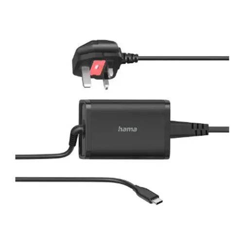 Hama Universal USB-C Notebook PSU, Power Delivery (PD), 5-20V/65W, Auto Select, Hook & Cable Tie - X-Case