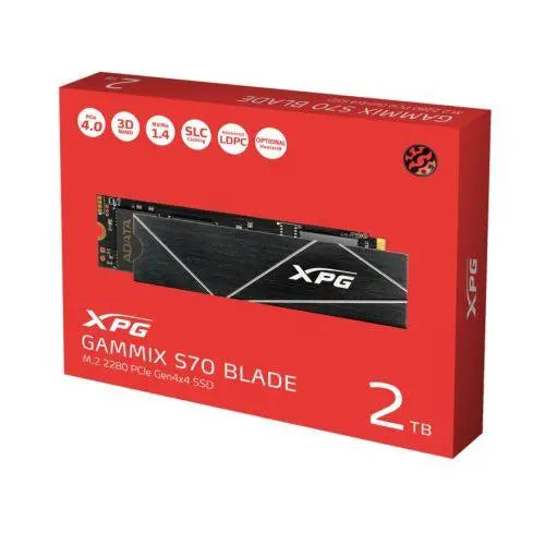 ADATA 2TB XPG GAMMIX S70 Blade M.2 NVMe SSD, M.2 2280, PCIe 4.0, 3D NAND, R/W 7400/6700 MB/s, 750K/750K IOPS, PS5 Compatible, No Heatsink - X-Case