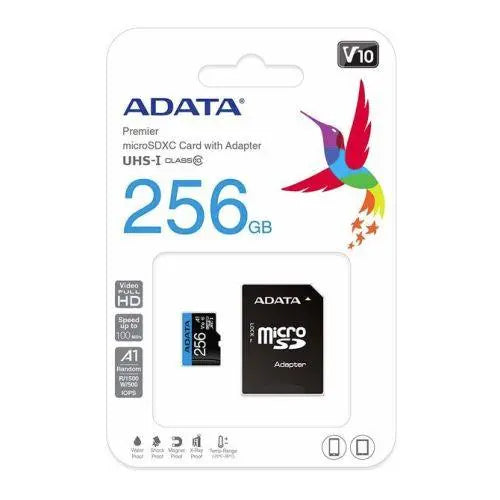 ADATA 256GB Premier Micro SDXC Card with SD Adapter, UHS-I Class 10 with A1 App Performance - X-Case